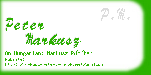 peter markusz business card